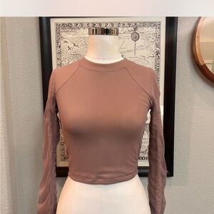 ALO Yoga Mauve Long Sleeve Crop Top